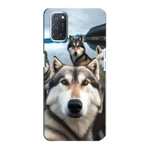 Чехол с Хаски для Oppo A92 - (AlphaPrint) (Селфи ХАски)