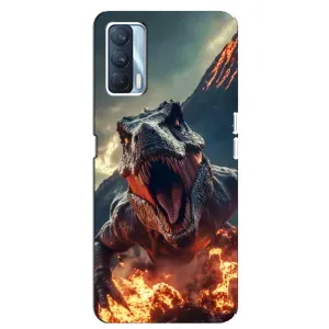Чехол с картинкой «Хищники» для Oppo A92s (Огненный динозавр)