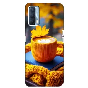 Чохол з принтом «Кава на жовтому пледі» для OPPO A92s