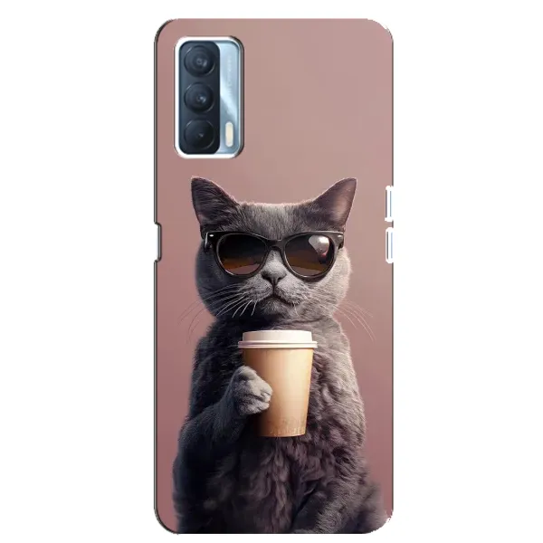 Чехол с принтом «Кот с кофе» для OPPO A92s
