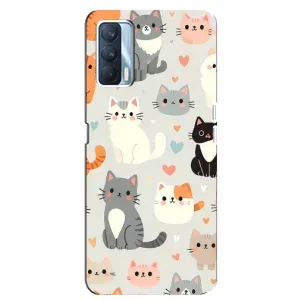 Чехол с рисунком кот на Oppo A92s (Коллаж котов)