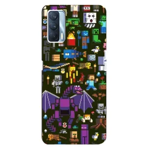 Чехол Майнкрафт на Oppo A92s (AlphaPrint) Minecraft (Коллаж Майнкрафт)