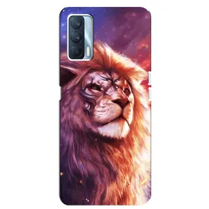Чехол со Львом для Oppo A92s (VPrint) (Красочный Лев)