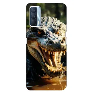 Чехол с картинкой «Хищники» для Oppo A92s (Опасный крокодил)