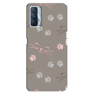 Чехол с рисунком кот на Oppo A92s (Лапы и усы)