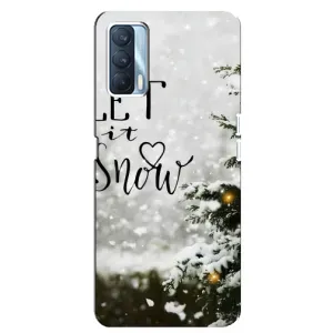 Новогодние, Праздничные Чехлы для Oppo A92s - 2024 год (Let it snow)