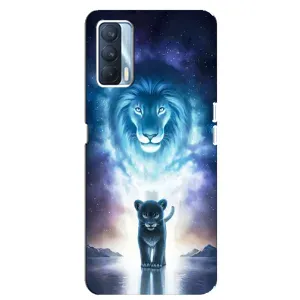Чехол со Львом для Oppo A92s (VPrint) (Маленький лев)