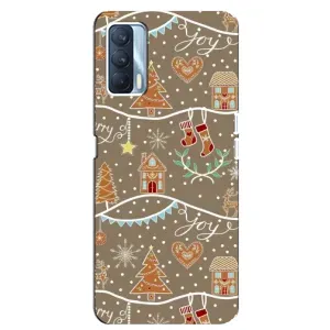 Новогодние, Праздничные Чехлы для Oppo A92s - 2024 год (Новогодние пряники)