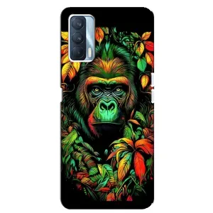 Чехол с Обезьянами Oppo A92s - (AlphaPrint) (Обезьяна в тропиках)