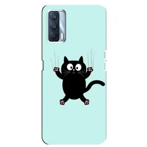 Чехол с принтом для Oppo A92s (AlphaPrint) Модные коты (Падающий кот)