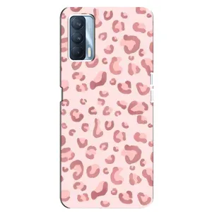 Чехол с розовым рисунком для Oppo A92s (Розовый леопард)