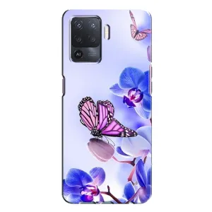 Чохли з квітами для Oppo A94 (VPrint) (Метелик на квітах)