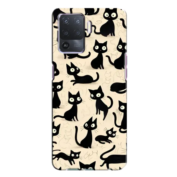 Чехол с принтом «Черные коты» для OPPO A94
