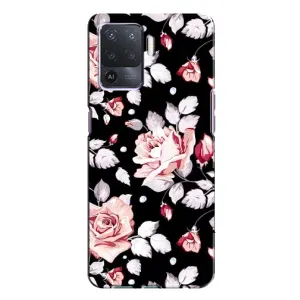 Чохли з квітами для Oppo A94 (VPrint) (Квіти на чорному)