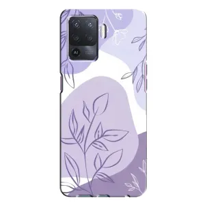 Силконовий чохол з принтом в квітах на Oppo A94 (Фіолетове листя абстракція)
