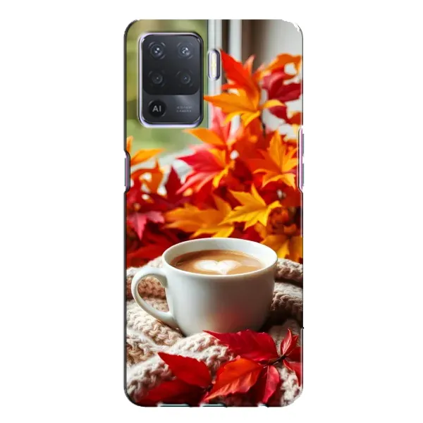 Чохол з принтом «Кава та листя» для OPPO A94