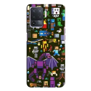 Чохол Майнкрафт на Oppo A94 (AlphaPrint) Minecraft (Колаж Майнкрафт)