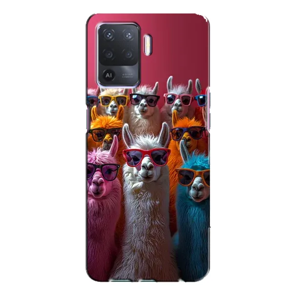 Чехол с принтом «Ламы в очках» для OPPO A94