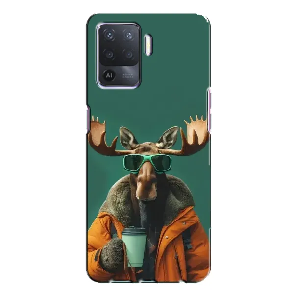 Чехол с принтом «Лось с кофе» для OPPO A94