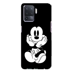 Эксклюзивный чехол для Oppo A94 (AlphaPrint - Мультяшные) (Микки на черном)