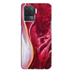 Чохол для OPPO A94 - з принтом (Дизайнерські) (AlphaPrint) (Мрамор червоний)