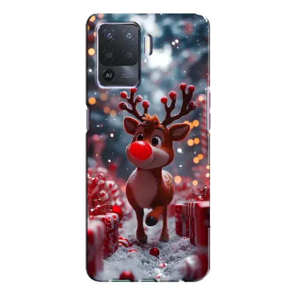 Чехол с принтом «Олень среди подарков» для OPPO A94 Чехол с принтом «Олень среди подарков» для OPPO A94