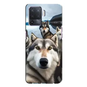 Чохол з Хаскі Oppo A94 - (AlphaPrint) (Селфі Хаскі)