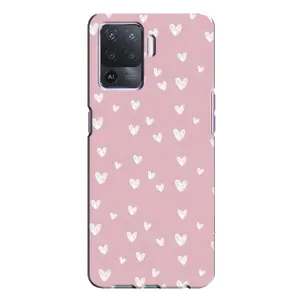 Чохол з розовим принтом для Oppo A94 (Сердечки на рожевому)