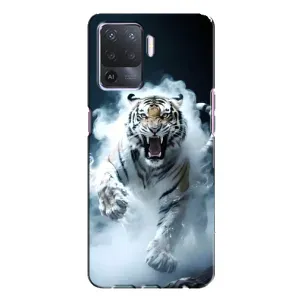 Чохол з картинкою 'Хижаки' для Oppo A94 (Білий тигр у диму)