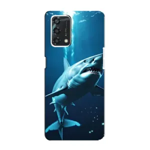 Чехол с картинкой «Хищники» для Oppo A95 (Акула под водой)