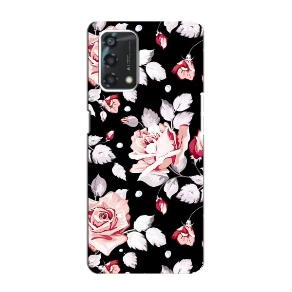 Чехол с принтом «Цветочки на черном» для OPPO A95