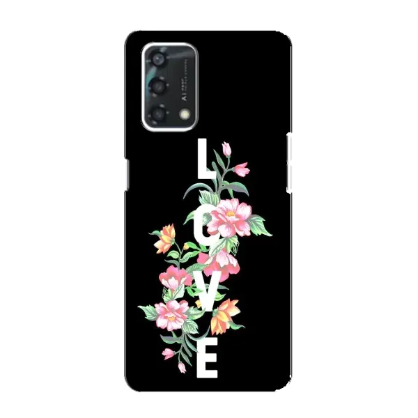 Чохол з принтом «Квіти LOVE» для OPPO A95