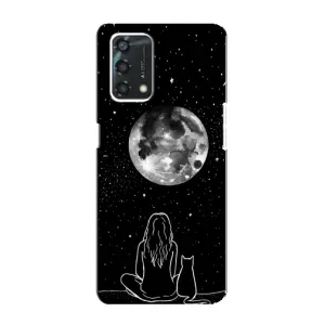 Чехол с рисунком кот на Oppo A95 (Девушка с котом)