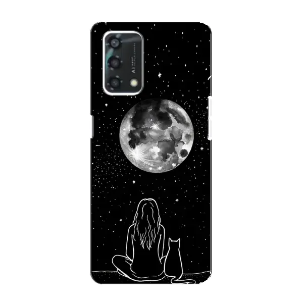 Чехол с принтом «Девушка с котом» для OPPO A95