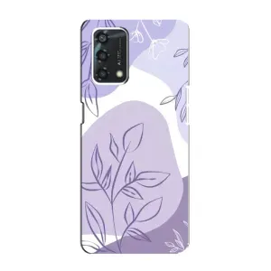 Силиконовый чехол с принтом в цветах на Oppo A95 (Фиолетовые листья абстракция)