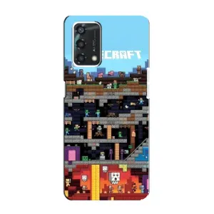 Чехол Майнкрафт на Oppo A95 (AlphaPrint) Minecraft (фон Minecraft)