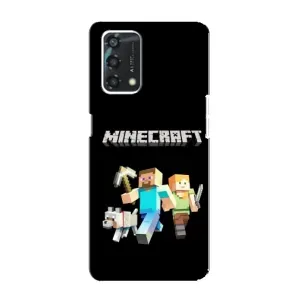 Чехол Майнкрафт на Oppo A95 (AlphaPrint) Minecraft (герои Minecraft)