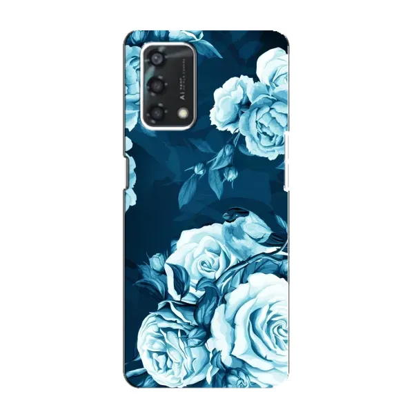 Чехол с принтом «Голубые Бутоны» для OPPO A95 Чехол с принтом «Голубые Бутоны» для OPPO A95