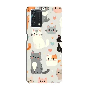 Чехол с рисунком кот на Oppo A95 (Коллаж котов)