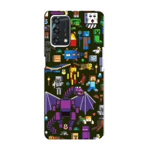Чехол Майнкрафт на Oppo A95 (AlphaPrint) Minecraft (Коллаж Майнкрафт)