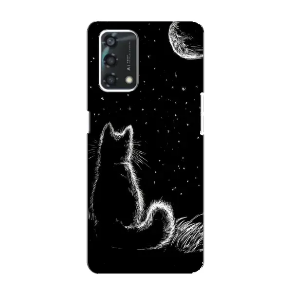 Чехол с принтом «Котик и луна» для OPPO A95