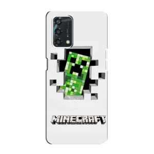 Чехол Майнкрафт на Oppo A95 (AlphaPrint) Minecraft (крипер Майнкрафт)