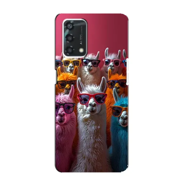 Чехол с принтом «Ламы в очках» для OPPO A95