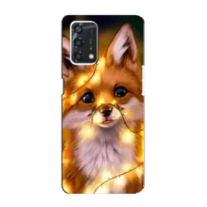Чехлы с картинкой Лисички для Oppo A95 (VPrint) (Лисичка в гирляндах)