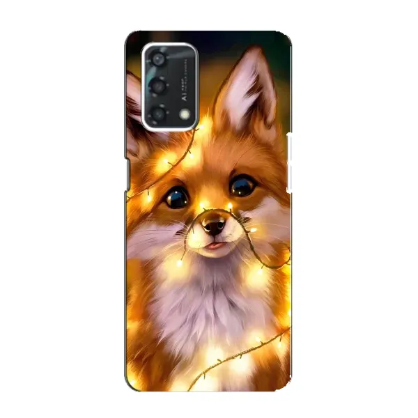 Чехол с принтом «Лисичка в гирляндах» для OPPO A95 Чехол с принтом «Лисичка в гирляндах» для OPPO A95
