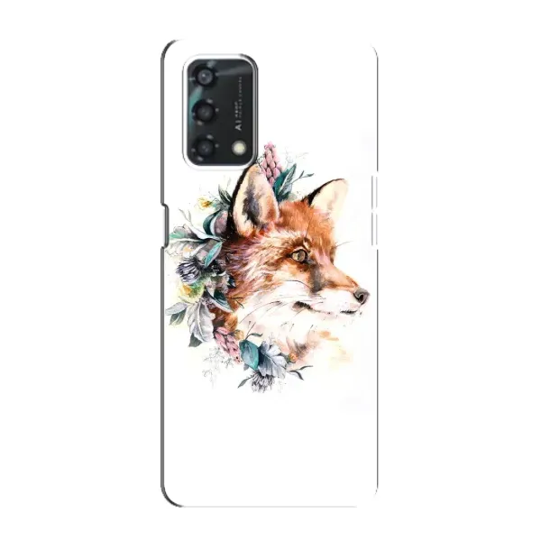 Чехол с принтом «Лисичка в цветочках» для OPPO A95 Чехол с принтом «Лисичка в цветочках» для OPPO A95