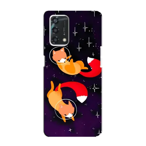 Чехол с принтом «Лисички космонавты» для OPPO A95 Чехол с принтом «Лисички космонавты» для OPPO A95