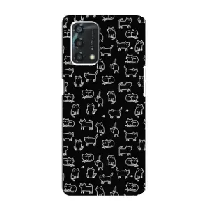 Чехол с принтом для Oppo A95 (AlphaPrint) Модные коты (Меленькие котики)