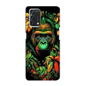 Чохол з Мавпами Oppo A95 - (AlphaPrint) (Мавпа в квітах)