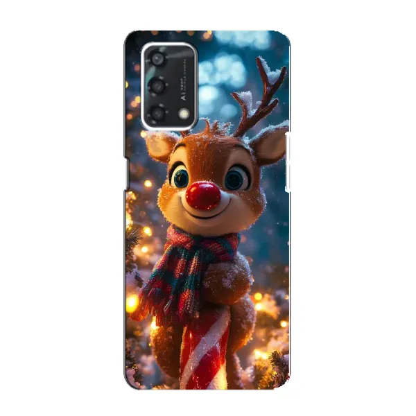 Чохол з принтом «Олень з шарфом» для OPPO A95 Чохол з принтом «Олень з шарфом» для OPPO A95